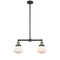 Olean Island Light shown in the Black Antique Brass finish with a Matte White shade