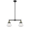 Olean Island Light shown in the Black Antique Brass finish with a Clear shade