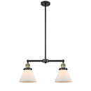 Cone Island Light shown in the Black Antique Brass finish with a Matte White shade