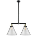 Cone Island Light shown in the Black Antique Brass finish with a Clear shade