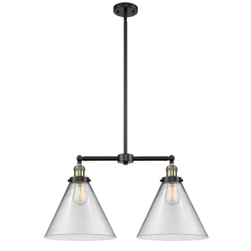 Cone Island Light shown in the Black Antique Brass finish with a Clear shade