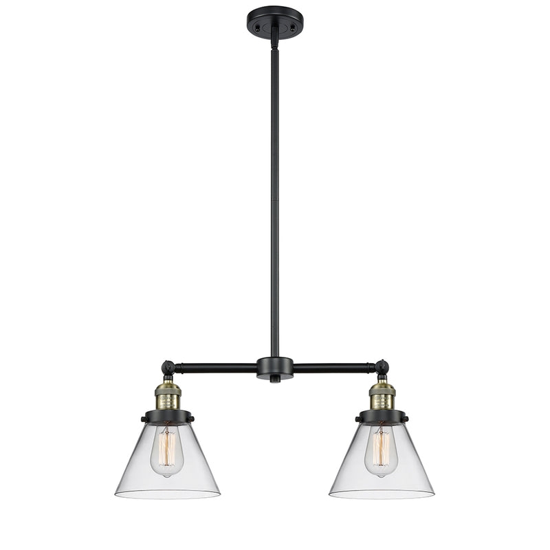 Cone Island Light shown in the Black Antique Brass finish with a Clear shade