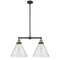 Cone Island Light shown in the Black Antique Brass finish with a Seedy shade