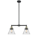 Cone Island Light shown in the Black Antique Brass finish with a Seedy shade