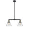 Cone Island Light shown in the Black Antique Brass finish with a Seedy shade