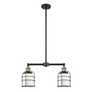 Bell Cage Island Light shown in the Black Antique Brass finish with a Matte White shade