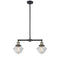 Oxford Island Light shown in the Black Antique Brass finish with a Clear shade