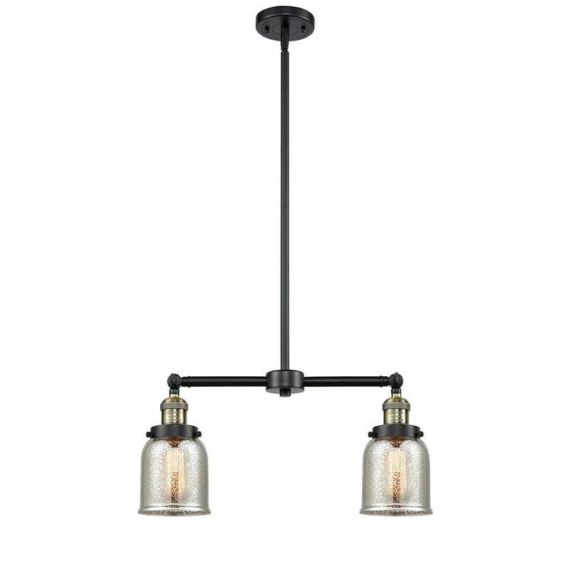 Bell Island Light shown in the Black Antique Brass finish with a Silver Plated Mercury shade