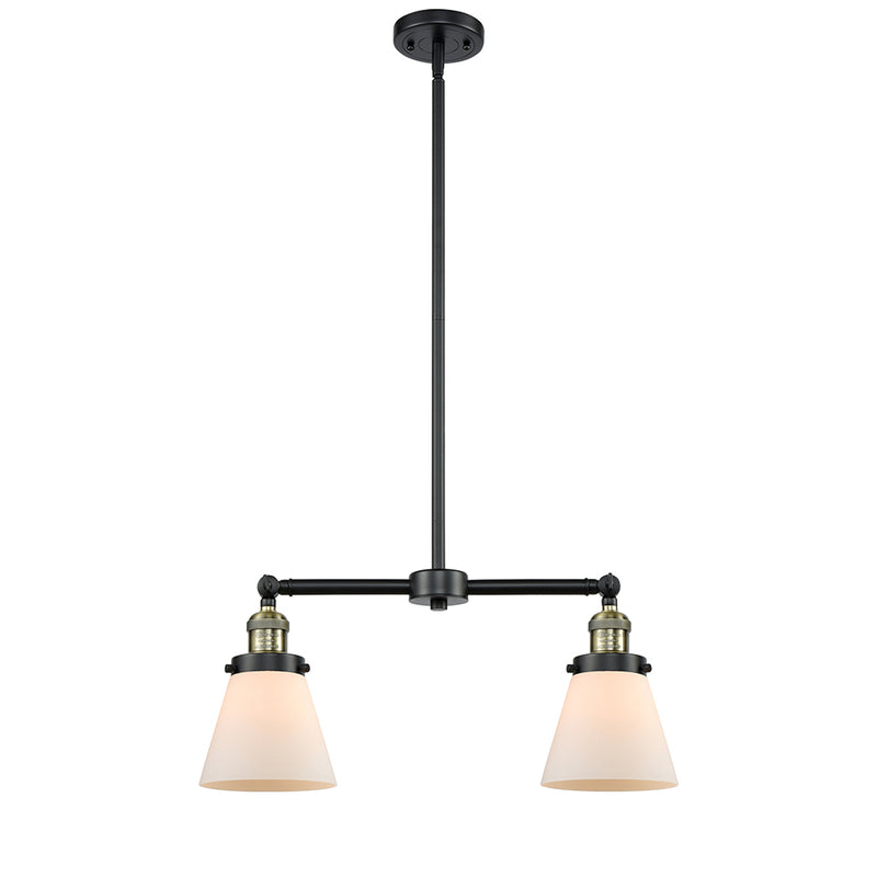 Cone Island Light shown in the Black Antique Brass finish with a Matte White shade