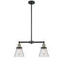 Cone Island Light shown in the Black Antique Brass finish with a Clear shade