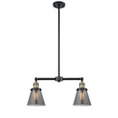 Cone Island Light shown in the Black Antique Brass finish with a Plated Smoke shade