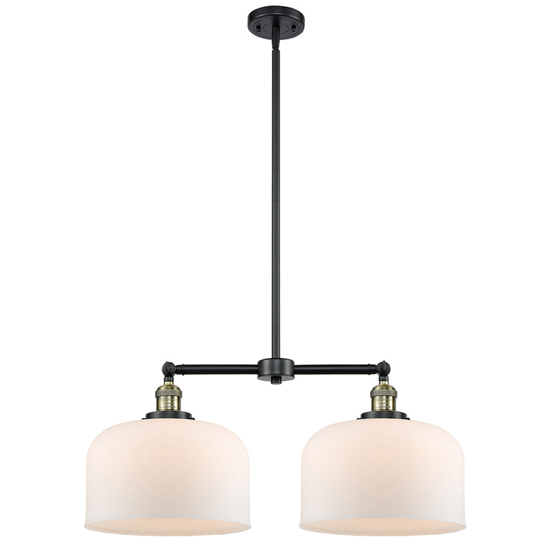 Bell Island Light shown in the Black Antique Brass finish with a Matte White shade