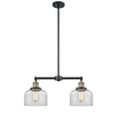 Bell Island Light shown in the Black Antique Brass finish with a Clear shade