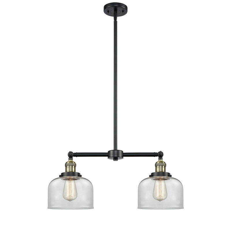 Bell Island Light shown in the Black Antique Brass finish with a Clear shade