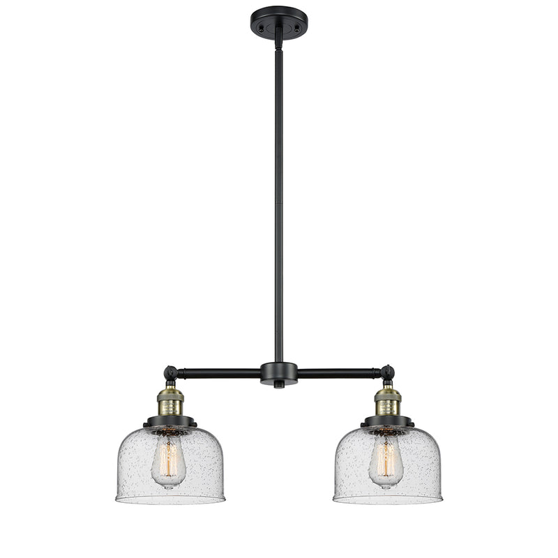 Bell Island Light shown in the Black Antique Brass finish with a Seedy shade