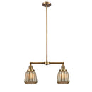 Chatham Island Light shown in the Brushed Brass finish with a Mercury shade