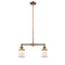 Canton Island Light shown in the Brushed Brass finish with a Matte White shade