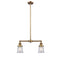 Canton Island Light shown in the Brushed Brass finish with a Clear shade