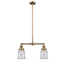 Canton Island Light shown in the Brushed Brass finish with a Clear shade