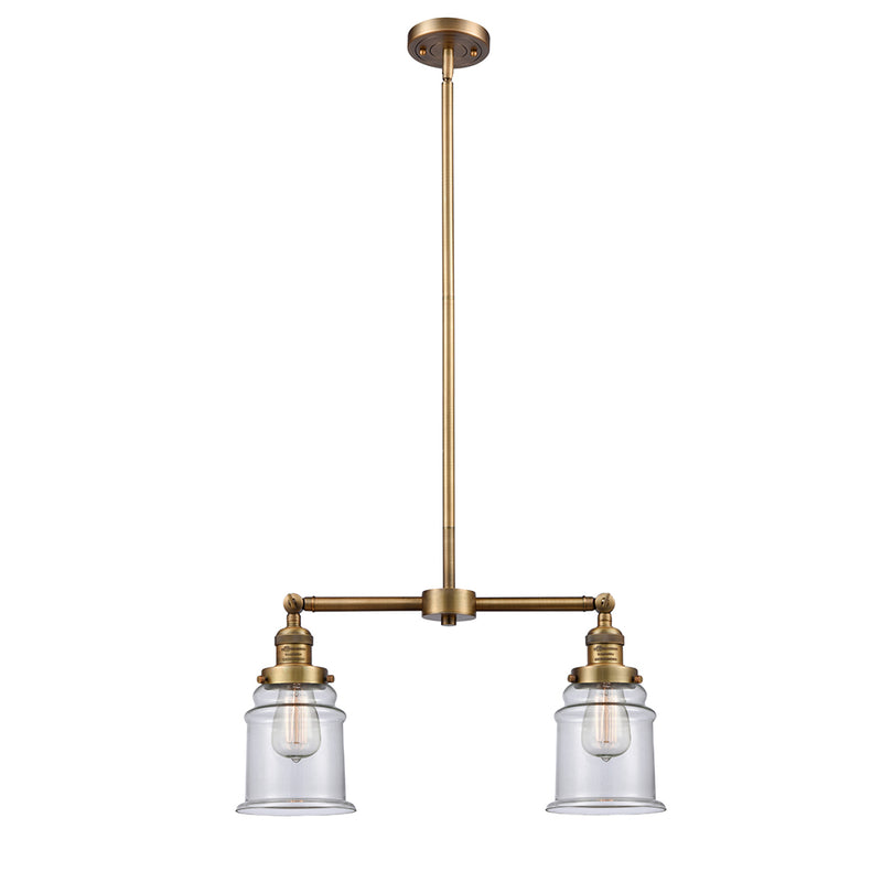 Canton Island Light shown in the Brushed Brass finish with a Clear shade