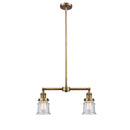 Canton Island Light shown in the Brushed Brass finish with a Seedy shade