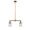 Canton Island Light shown in the Brushed Brass finish with a Seedy shade