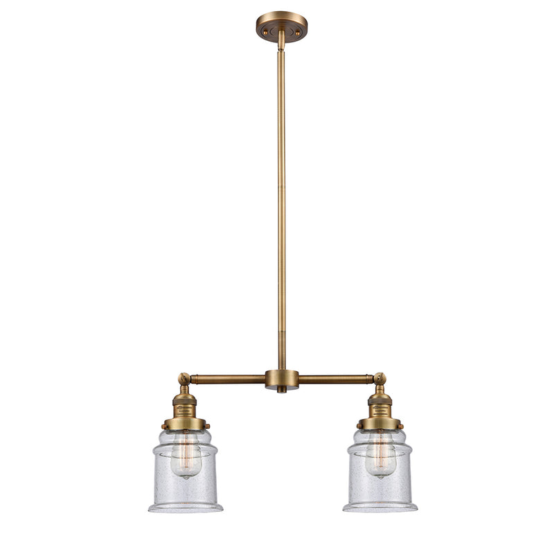 Canton Island Light shown in the Brushed Brass finish with a Seedy shade