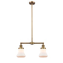 Bellmont Island Light shown in the Brushed Brass finish with a Matte White shade