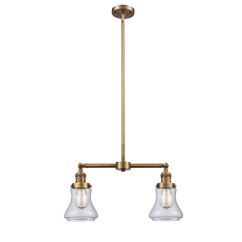 Bellmont Island Light shown in the Brushed Brass finish with a Clear shade