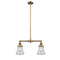 Bellmont Island Light shown in the Brushed Brass finish with a Seedy shade