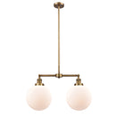 Beacon Island Light shown in the Brushed Brass finish with a Matte White shade