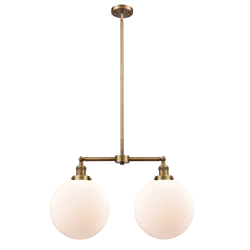 Beacon Island Light shown in the Brushed Brass finish with a Matte White shade