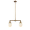 Beacon Island Light shown in the Brushed Brass finish with a Matte White shade