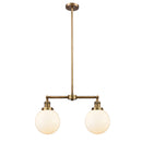 Beacon Island Light shown in the Brushed Brass finish with a Matte White shade