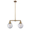 Beacon Island Light shown in the Brushed Brass finish with a Clear shade