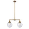 Beacon Island Light shown in the Brushed Brass finish with a Seedy shade