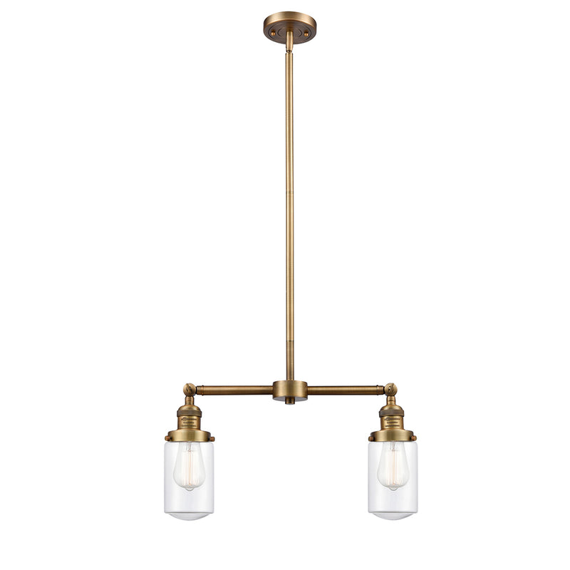 Dover Island Light shown in the Brushed Brass finish with a Clear shade