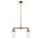 Dover Island Light shown in the Brushed Brass finish with a Seedy shade