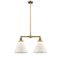 Cone Island Light shown in the Brushed Brass finish with a Matte White shade