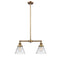 Cone Island Light shown in the Brushed Brass finish with a Clear shade