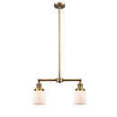 Bell Island Light shown in the Brushed Brass finish with a Matte White shade