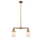 Bell Island Light shown in the Brushed Brass finish with a Matte White shade