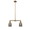 Bell Island Light shown in the Brushed Brass finish with a Plated Smoke shade