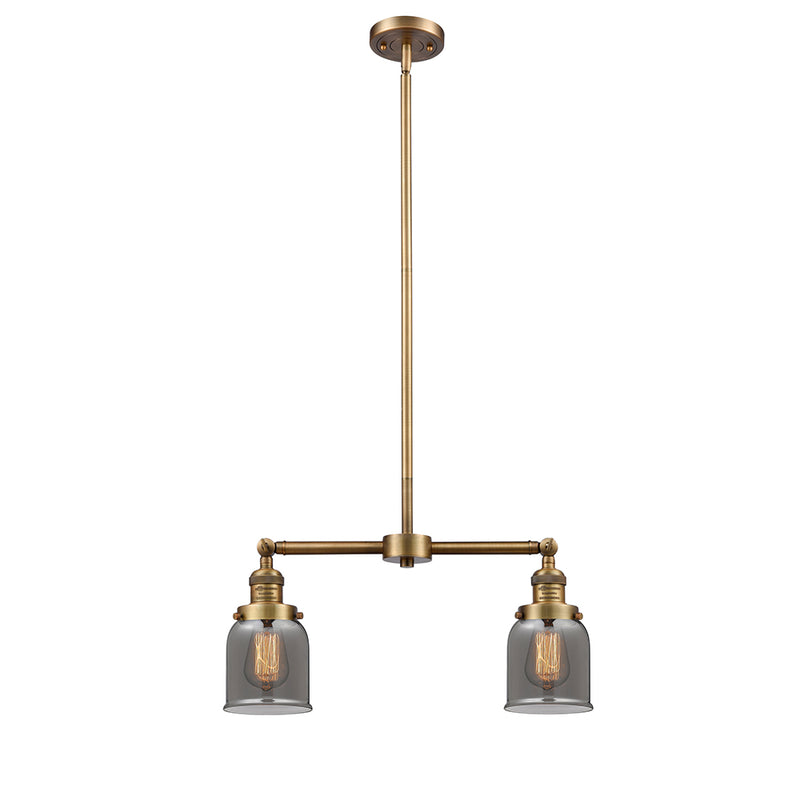 Bell Island Light shown in the Brushed Brass finish with a Plated Smoke shade