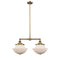 Oxford Island Light shown in the Brushed Brass finish with a Matte White shade