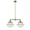 Oxford Island Light shown in the Brushed Brass finish with a Clear shade