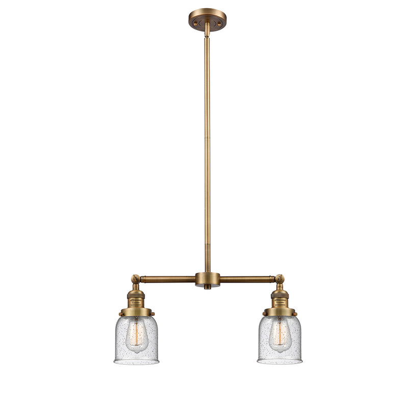 Bell Island Light shown in the Brushed Brass finish with a Seedy shade