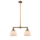 Bell Island Light shown in the Brushed Brass finish with a Matte White shade