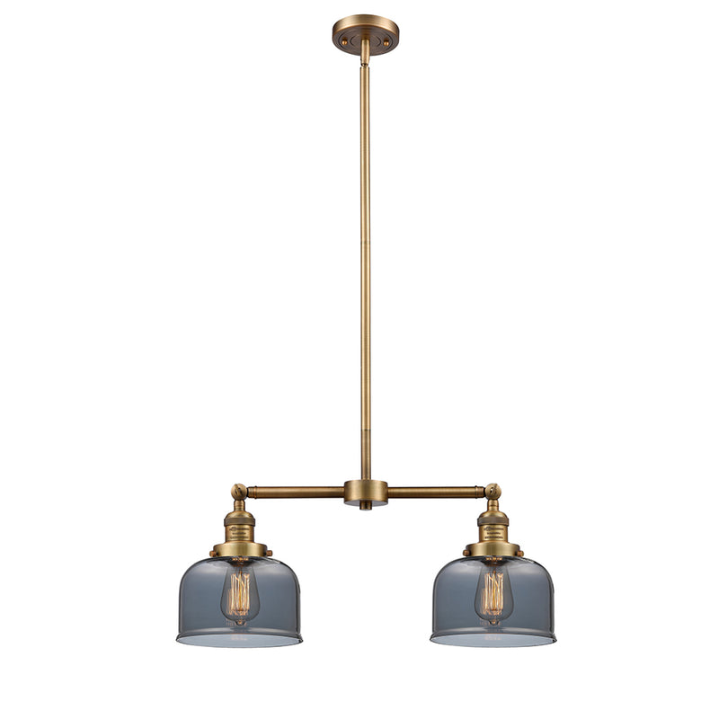 Bell Island Light shown in the Brushed Brass finish with a Plated Smoke shade