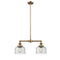 Bell Island Light shown in the Brushed Brass finish with a Seedy shade